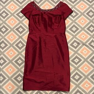 Talbots Rich Deep Burgundy 100%Silk Dress Size 4